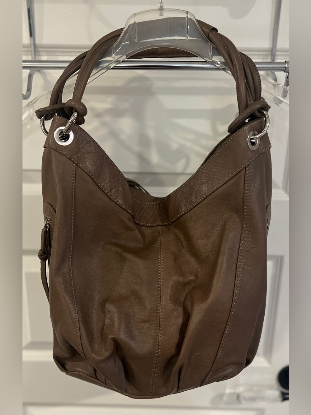 Genuine Leather Hobo Bag - Classic Women's Shoulder Bag